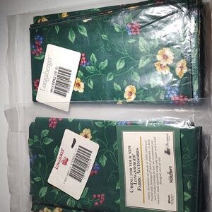 4 Longaberger Emerald Vine Fabric Napkins New In Packages